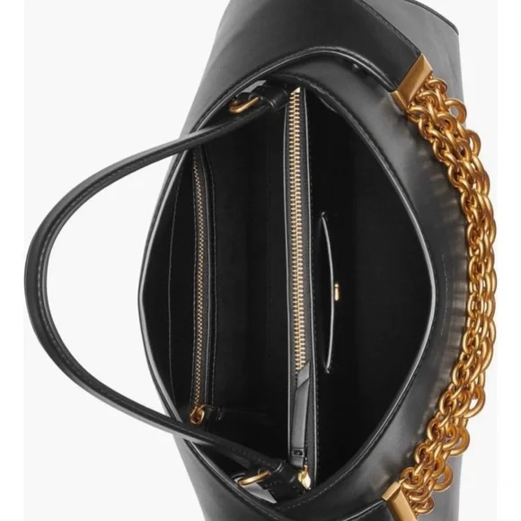 Donna Karan Black Shoulder Bag with Gold Chain - Picture 3 of 3